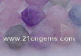 CMQ383 15.5 inches 10mm faceted nuggets mixed quartz beads