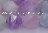 CMQ384 15.5 inches 12mm faceted nuggets mixed quartz beads