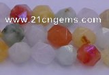 CMQ412 15.5 inches 8mm faceted nuggets mixed jade beads