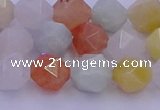 CMQ413 15.5 inches 10mm faceted nuggets mixed jade beads