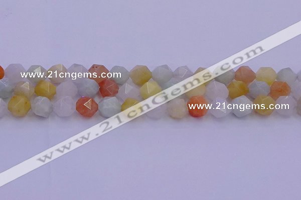 CMQ414 15.5 inches 12mm faceted nuggets mixed jade beads