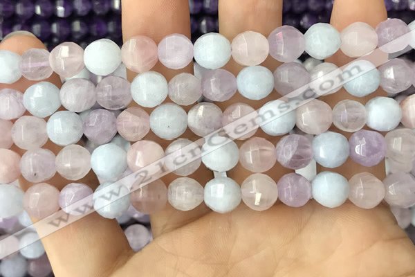 CMQ423 15.5 inches 10mm faceted round natural mixed quartz beads