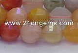 CMQ428 15.5 inches 10mm faceted round natural mixed quartz beads