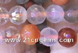 CMQ436 15.5 inches 6mm faceted round mixed rutilated quartz beads