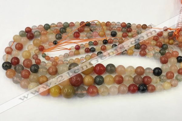 CMQ448 15.5 inches 4mm - 12mm round mixed quartz graduated beads