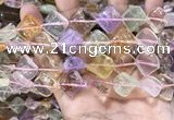 CMQ507 15.5 inches 15*15mm twisted diamond colorfull quartz beads