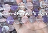 CMQ526 15.5 inches 18mm faceted coin colorfull quartz beads