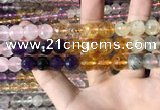 CMQ545 15.5 inches 10mm faceted round colorfull quartz beads