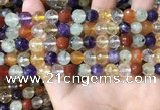 CMQ552 15.5 inches 8mm faceted round colorfull quartz beads