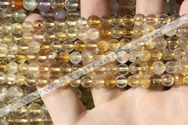 CMQ560 15.5 inches 6mm faceted round citrine gemstone beads