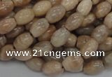 CMS06 15.5 inches 6*10mm rice moonstone gemstone beads wholesale