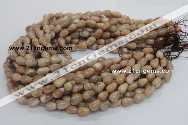 CMS09 15.5 inches 8*12mm teardrop moonstone gemstone beads wholesale