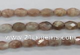 CMS100 15.5 inches 6*9mm faceted rice moonstone gemstone beads