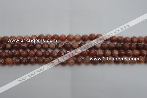 CMS1011 15.5 inches 6mm faceted round AA grade moonstone beads