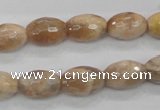 CMS102 15.5 inches 10*14mm faceted rice moonstone gemstone beads