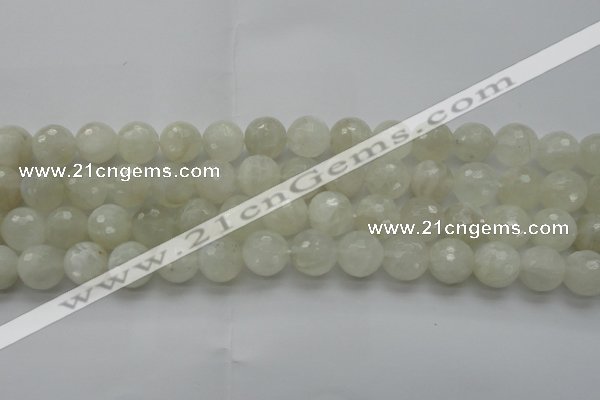 CMS1044 15.5 inches 12mm faceted round A grade white moonstone beads