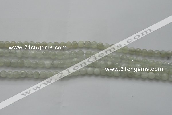 CMS1055 15.5 inches 6mm faceted round grey moonstone beads wholesale