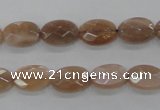 CMS107 15.5 inches 8*12mm faceted oval moonstone gemstone beads