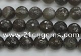 CMS1075 15.5 inches 6mm faceted round grey moonstone beads wholesale