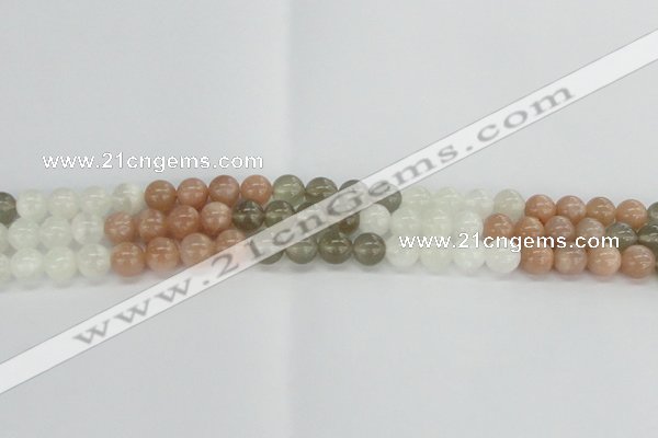 CMS1082 15.5 inches 8mm round mixed moonstone beads wholesale