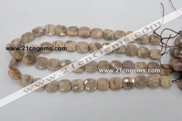 CMS109 15.5 inches 15*15mm faceted square moonstone gemstone beads