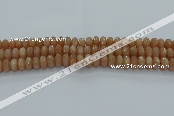 CMS1093 15.5 inches 7*12mm faceted rondelle moonstone beads