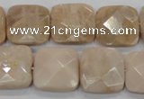 CMS110 15.5 inches 20*20mm faceted square moonstone gemstone beads