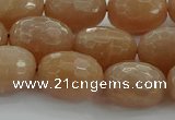 CMS1100 15.5 inches 12*16mm faceted rice moonstone gemstone beads