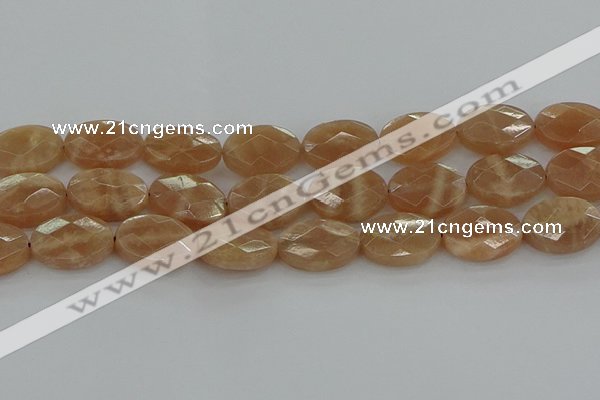 CMS1108 15.5 inches 15*20mm faceted oval moonstone gemstone beads