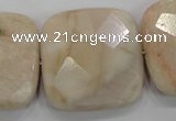 CMS112 15.5 inches 30*30mm faceted square moonstone gemstone beads