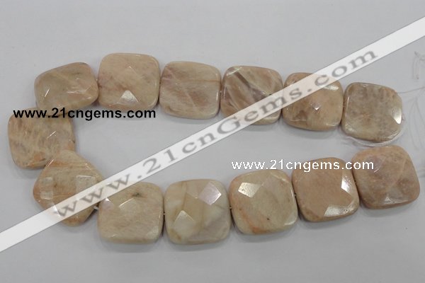 CMS112 15.5 inches 30*30mm faceted square moonstone gemstone beads