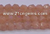 CMS1131 15.5 inches 6mm faceted nuggets peach moonstone beads