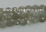 CMS129 15.5 inches 8mm faceted coin moonstone gemstone beads