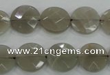 CMS130 15.5 inches 14mm faceted coin moonstone gemstone beads