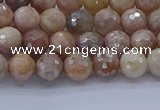 CMS1300 15.5 inches 4mm faceted round AB-color moonstone beads