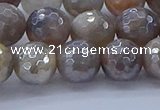 CMS1313 15.5 inches 10mm faceted round AB-color grey moonstone beads