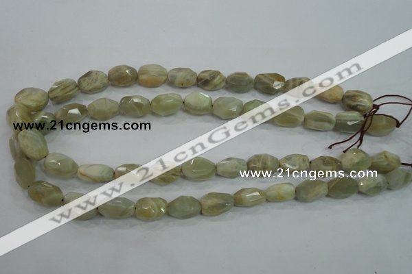 CMS133 15.5 inches 10*16mm faceted nugget moonstone gemstone beads