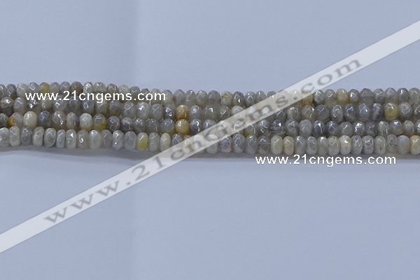 CMS1331 15.5 inches 4*6mm faceted rondelle AB-color grey moonstone beads