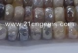 CMS1332 15.5 inches 5*8mm faceted rondelle AB-color grey moonstone beads