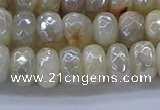 CMS1342 15.5 inches 5*8mm faceted rondelle AB-color white moonstone beads