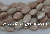 CMS14 15.5 inches 8*12mm oval moonstone gemstone beads wholesale