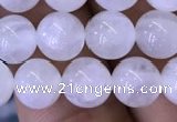 CMS1402 15.5 inches 8mm round white moonstone beads wholesale