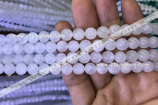 CMS1402 15.5 inches 8mm round white moonstone beads wholesale