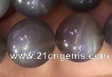 CMS1424 15.5 inches 12mm round black moonstone beads wholesale