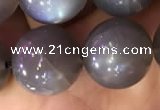 CMS1425 15.5 inches 14mm round black moonstone beads wholesale