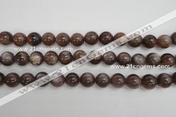 CMS145 15.5 inches 12mm round natural grey moonstone beads