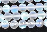 CMS1506 15.5 inches 6mm round matte synthetic moonstone beads