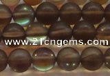 CMS1529 15.5 inches 12mm round matte synthetic moonstone beads