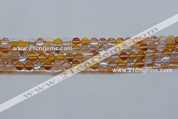 CMS1532 15.5 inches 8mm round synthetic moonstone beads wholesale