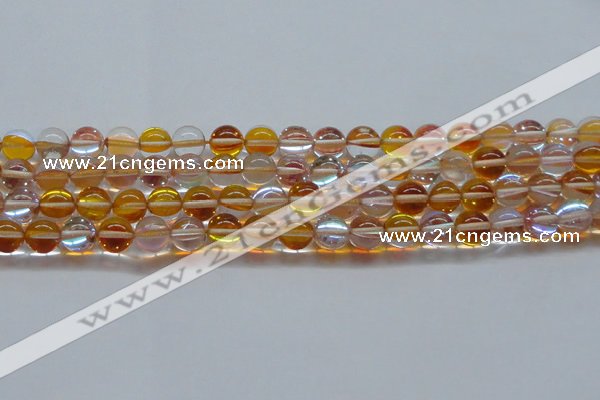 CMS1534 15.5 inches 12mm round synthetic moonstone beads wholesale